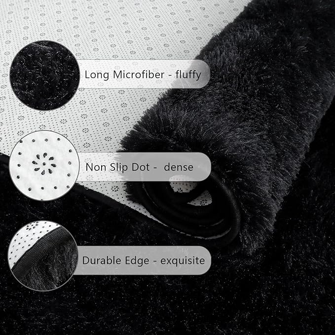 Chicrug Soft Area Rugs for Bedroom Living Room Plush Fluffy Rug 4x6 Feet - Image 5