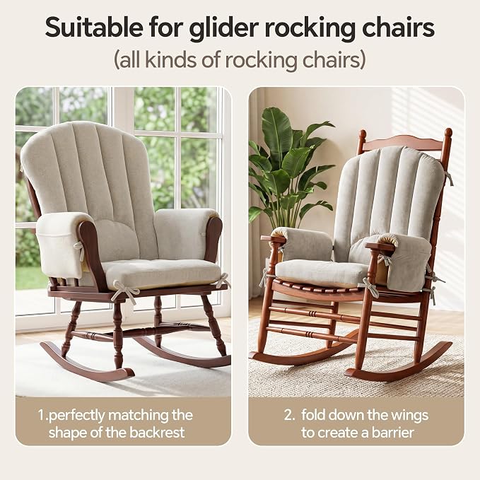BALAPET Wingback Rocking Chair Cushion Set of 4, Ergonomic High Back Cushion - Image 6