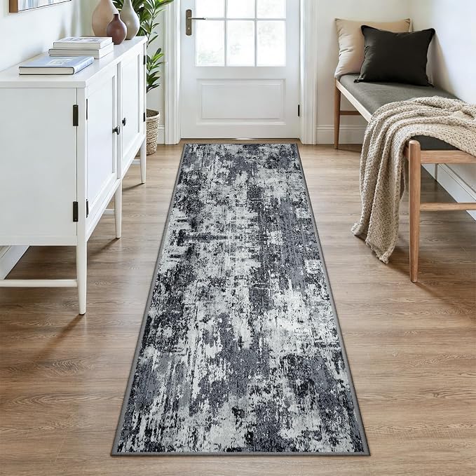 Washable Area Rugs 3x8 Non-Slip Modern Abstract Soft - Image 2