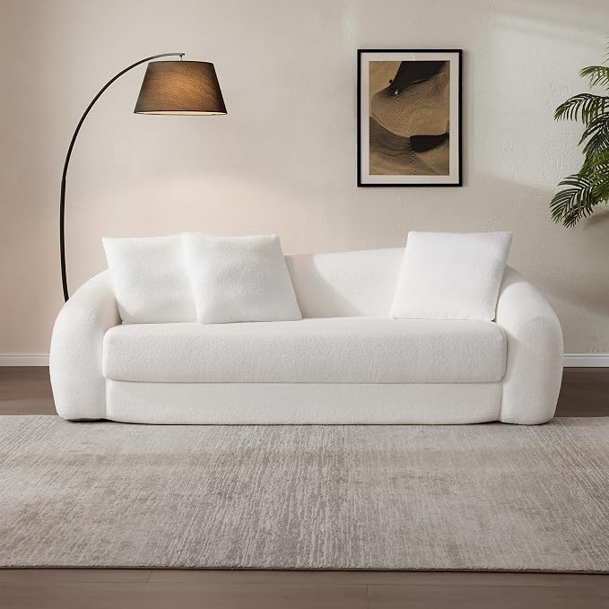 SICOTAS 90.6" Curved Convertible Sofa Couch Bed by SICOTAS