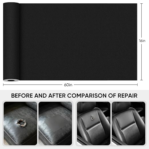 Leather Repair Tape, 16 x60 Inches Self Adhesive Leather Repair Patch，Leather - Image 2