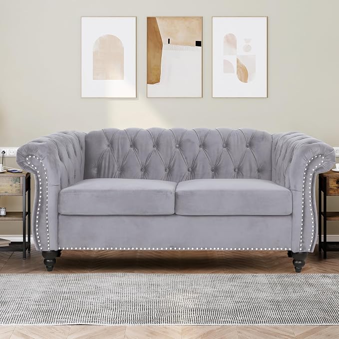 QHITTY 2 Piece Living Room Set, Sectional Chesterfield Sofa Chair Contemporary - Image 9