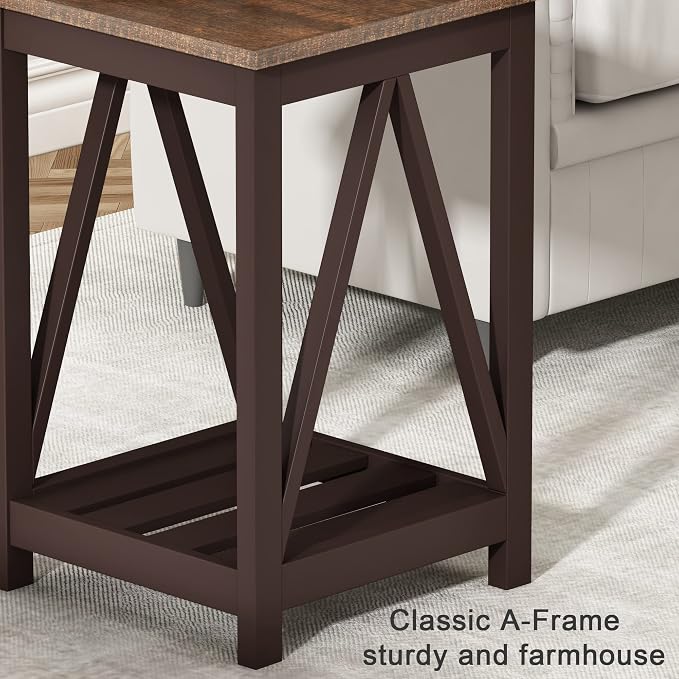 ChooChoo Farmhouse End Table, Rustic Vintage End Side Table - Image 8