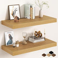 32Inch Oak Floating Shelves for Wall, 12 Inch Deep Shelves for Bedroom by FunMemories