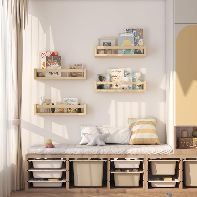 Onlysky Set of 4 Wall-Mounted Kid's Bookshelf - Image 3
