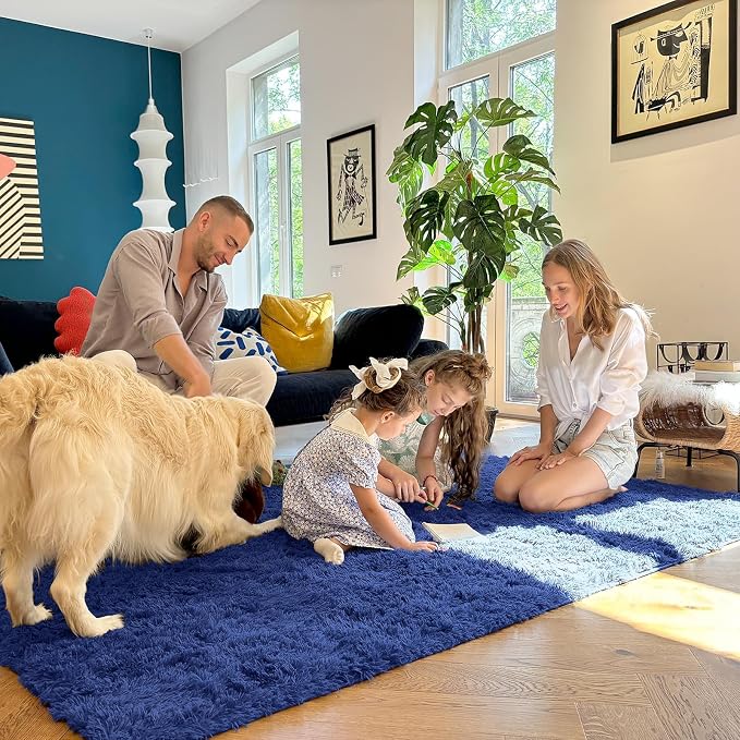 OLANLY 6x6 Area Rugs for Living Room Bedroom, Machine Washable Soft Fluffy - Image 7