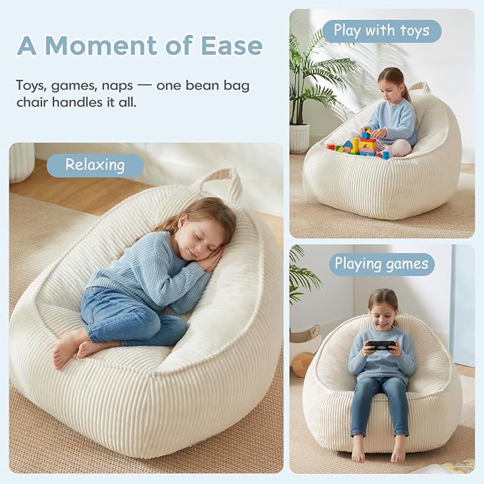 HUGHEAVEN Bean Bag Chairs for Kids, Toddler Bean Bag Chair, Comfy Cozy Reading - Image 5