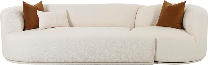 Tov Furniture Fickle Cream Boucle 2-Piece Modular LAF Sofa - Image 4
