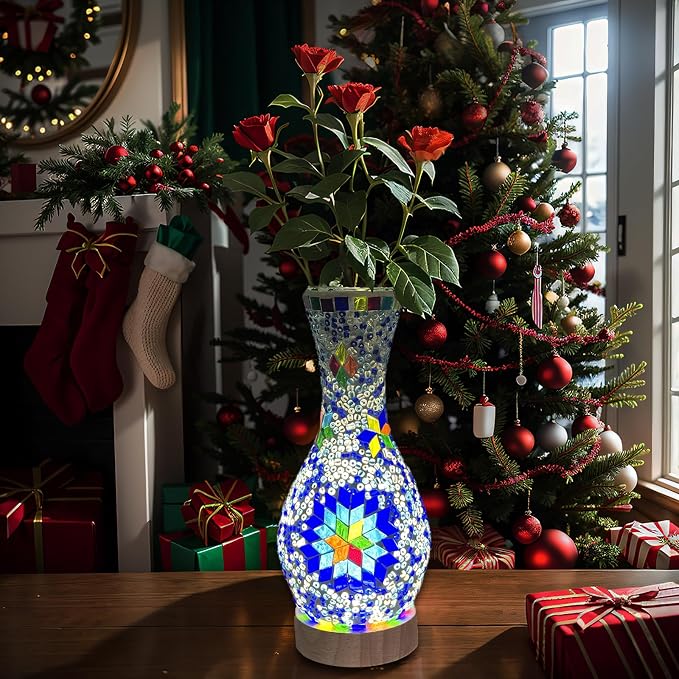 Turkish Moroccan Table Lamp Mosaic Vase Lamp Handmade Glass Vase - Image 7