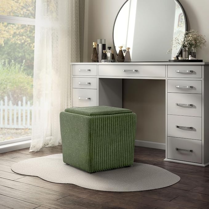 Furniture of America Lennox Modern Chenille 17-inch Square Storage Ottoman - Image 8