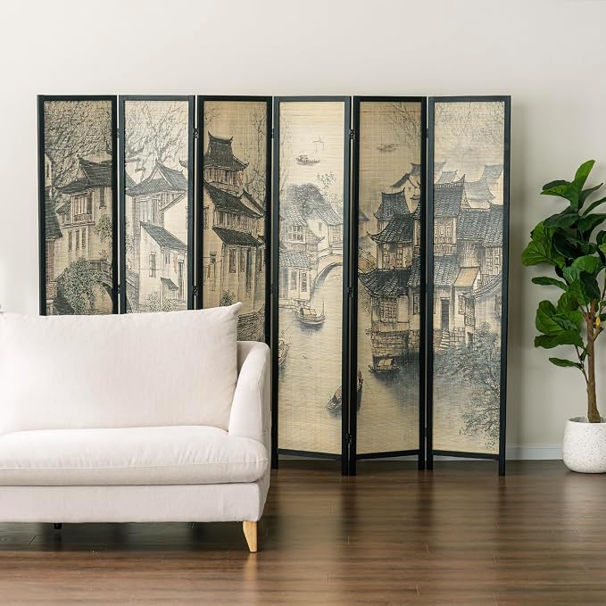MyGift 6 Panel Room Divider Privacy Partition - Image 3