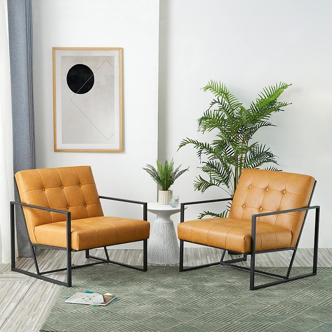 Glitzhome Mid Century Modern Accent Chair, Modern Living Room Chairs - Image 9
