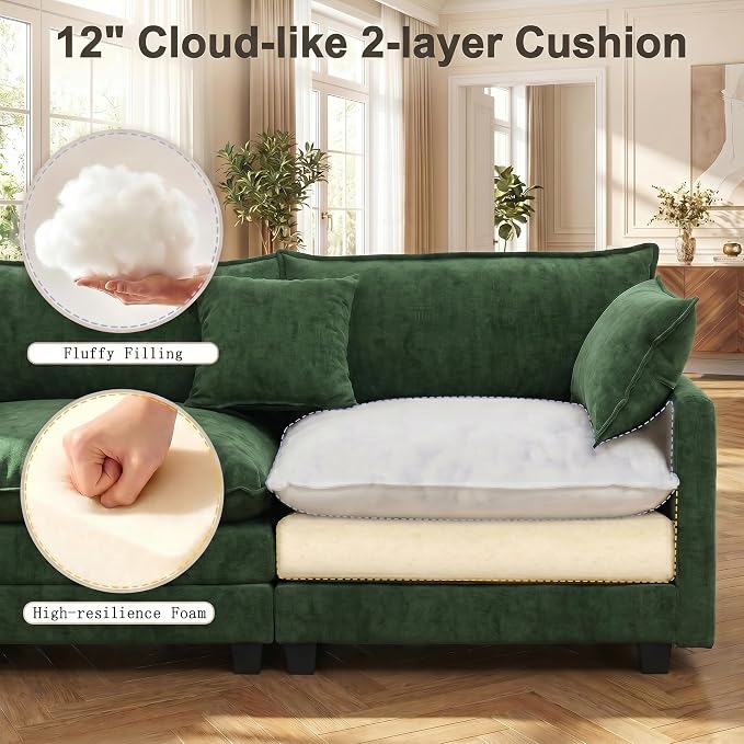 111.4" V-Shaped Corner Couch Sectional - Image 4