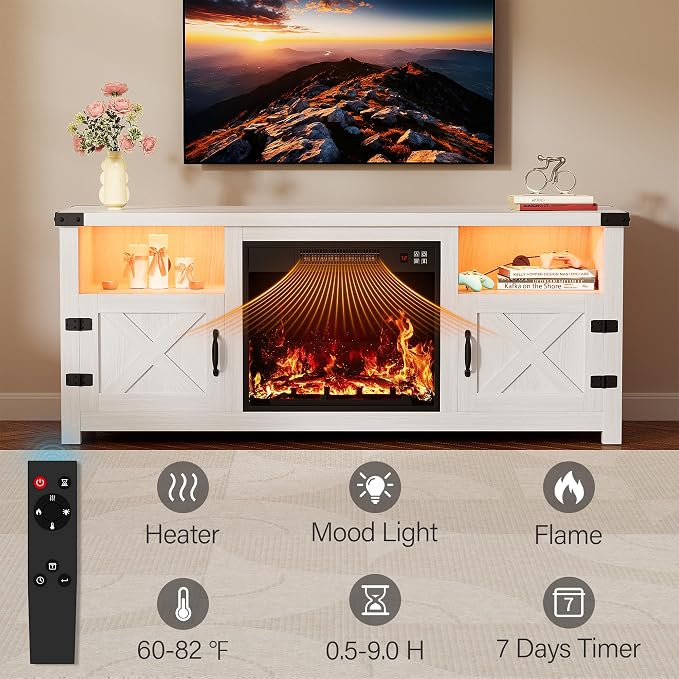YESHOMY LED Fireplace TV Stand - Image 6