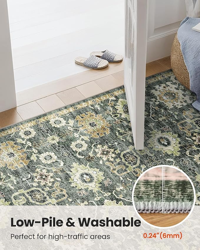 AMADA HOMEFURNISHING 5x7 Area Rugs, Washable Living Room Rug Low-Profile - Image 8