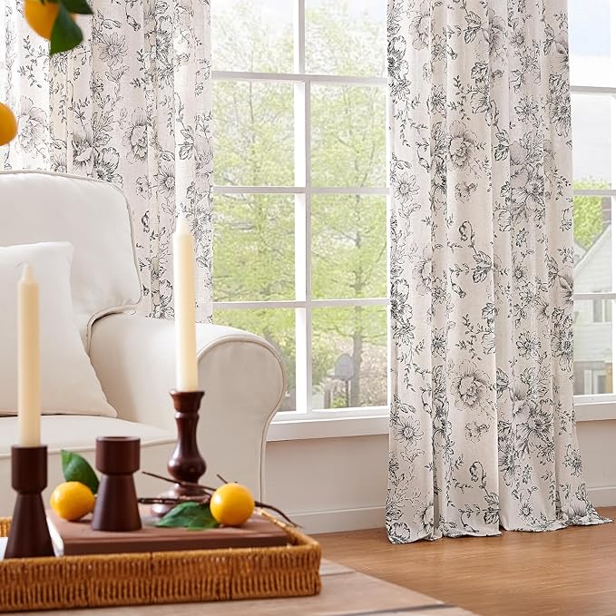jinchan Floral Curtains for Living Room 84 Inch Length Farmhouse Printed - Image 8