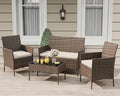 GarveeLife 4-Piece Patio Furniture Set, Rattan Outdoor Furniture by GarveeLife