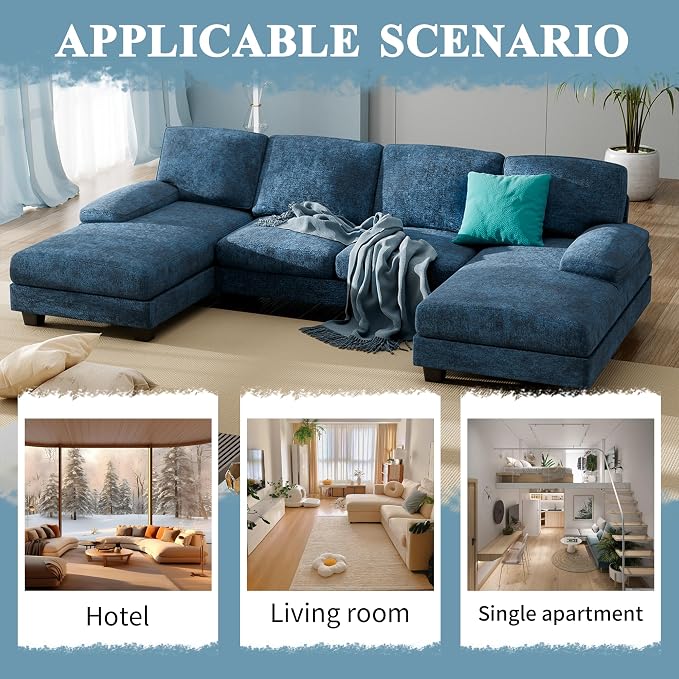 Furniwell Convertible Sectional Sofa Couch, 4 Seat Sofa Set - Image 4