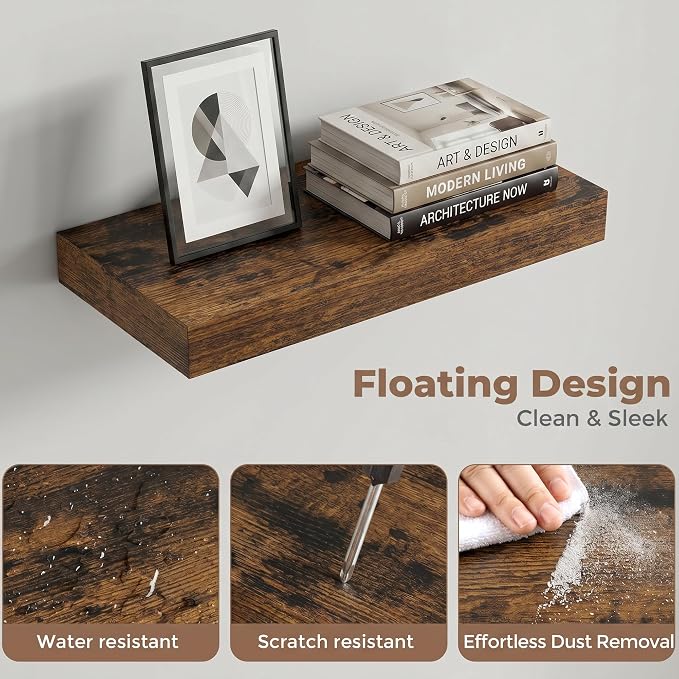 FLYJOE Floating Shelves for Wall, 16 Inch Floating Shelves Set of 2, Kitchen - Image 4