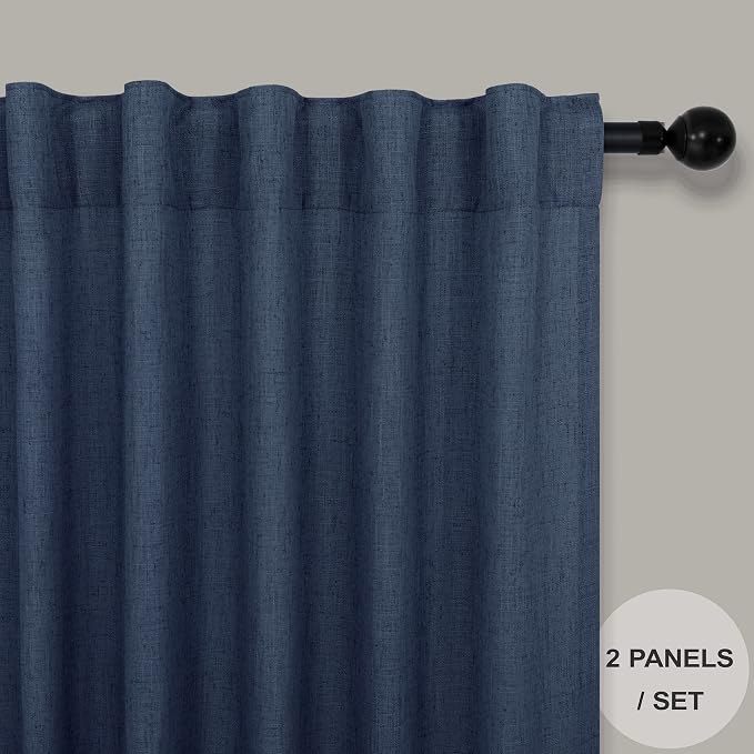 Navy Blue Curtains 38 Inch Wide - Image 2