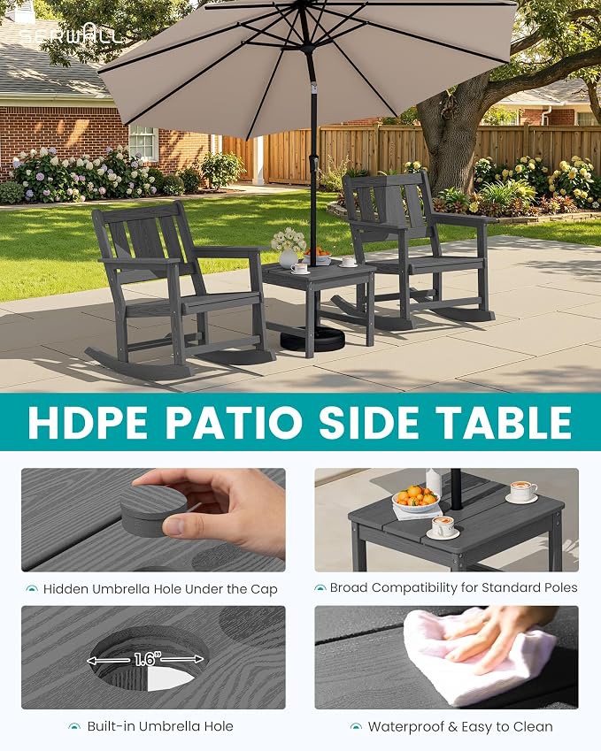 SERWALL Outdoor Rocking Chairs Set of 2 - Image 9