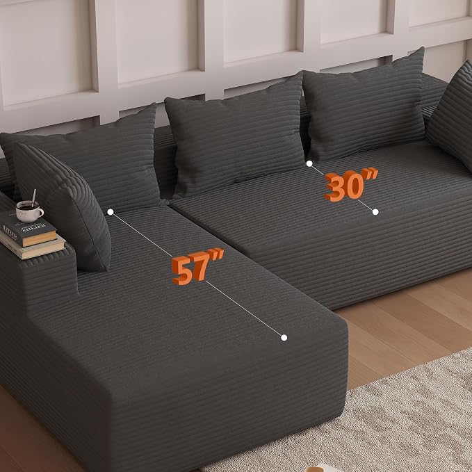 108"Modern Sectional Sofa, Modular Convertible L-Shape Sofas, Upholstered - Image 5