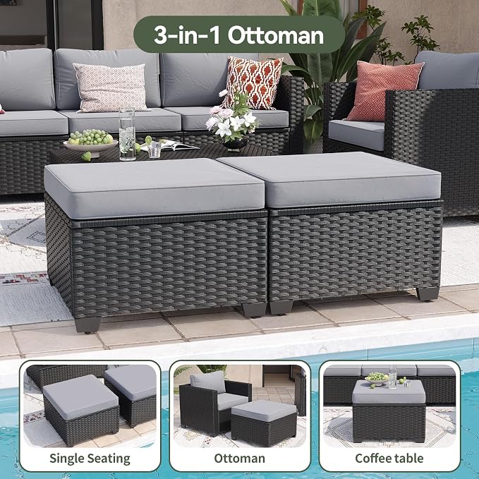 Aoxun 10 Piece Outdoor Patio Furniture Set 9 Seats, Outdoor Sectional - Image 6