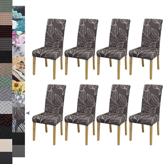 BIETYONE Stretch Dining Chair Covers Set of 8, Soft Removable Washable Kitchen by BIETYONE