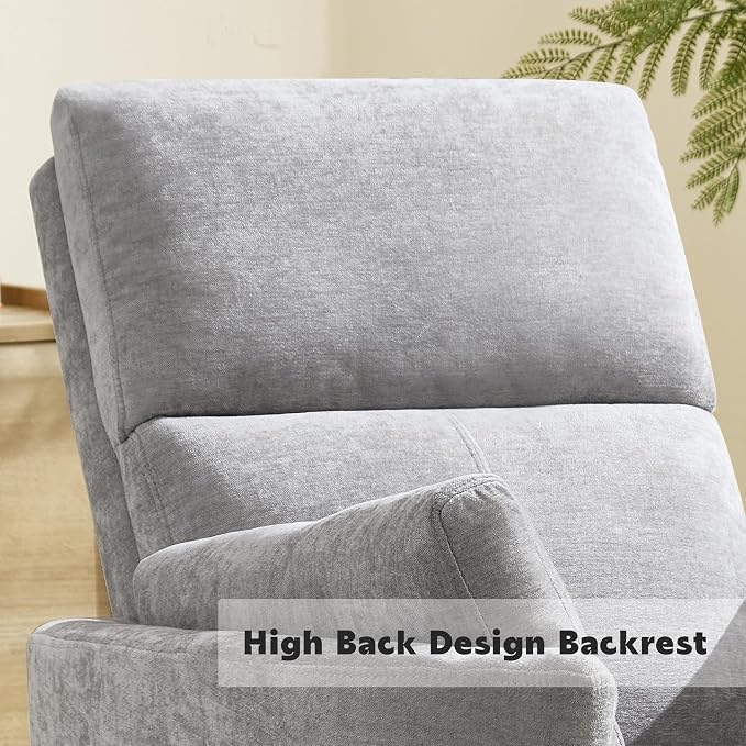 Manual Recliner 360°Swivel Glider Rocking Chair, Upholstered Nursery Adult - Image 7