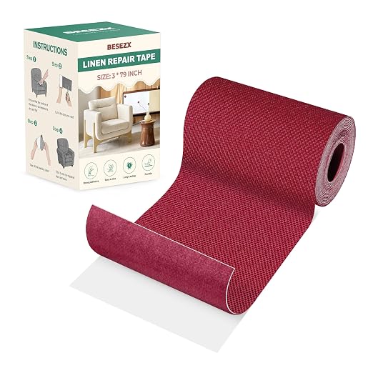 BESEZX Linen Fabric Repair Tape, 3x79 Inch Self Adhesive Repair Patches by Besezx
