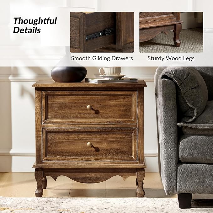 HULALA HOME Solid Wood End Tables Set of 2 - Image 3