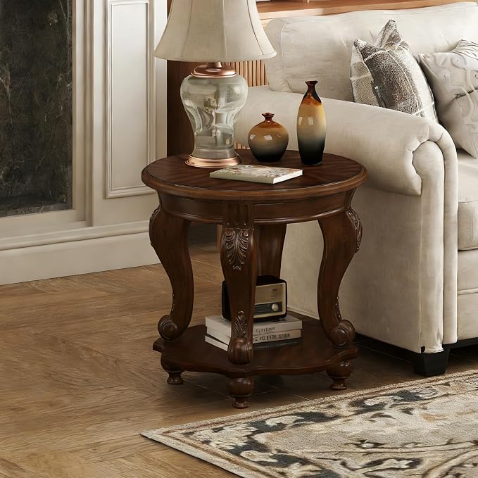 LKTART 22" Victorian Vintage Round End Table - Image 2