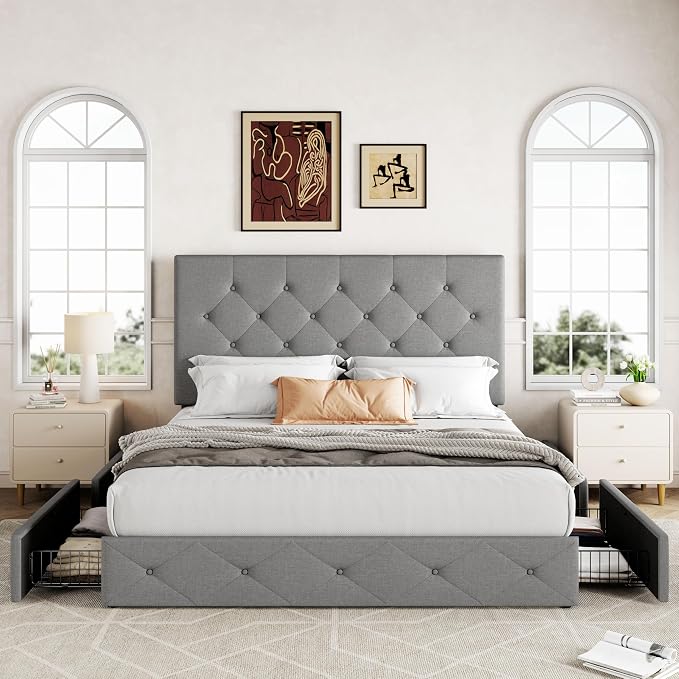 Allewie Upholstered Full Size Platform Bed Frame - Image 3