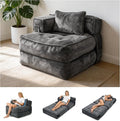Folding Sofa Bed Chair with Armrests, Convertible Futon Couch Sleeper Chair by laapee