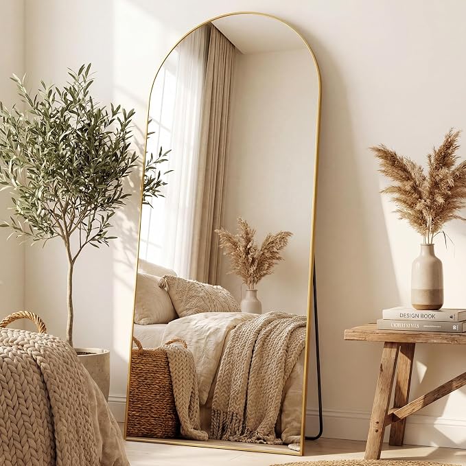 Antok 71" x28” Arched Full Length Floor Mirror, Free Standing/Wall Mount/Leaning - Image 2