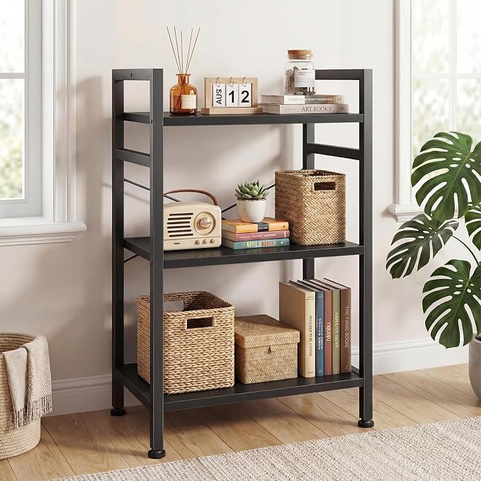DUMOS 3 Tiers Open Bookshelf, Classic Freestanding Tall Display Shelf, Sturdy - Image 7