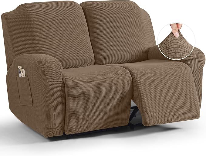 TAOCOCO Recliner Loveseat Slipcover, 6 Pieces Dual Recliner Sofa Covers by TAOCOCO