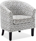 BELLEZE Accent Barrel Chair, Linen Round Chair Club Tub Sofa Corner Chair by BELLEZE