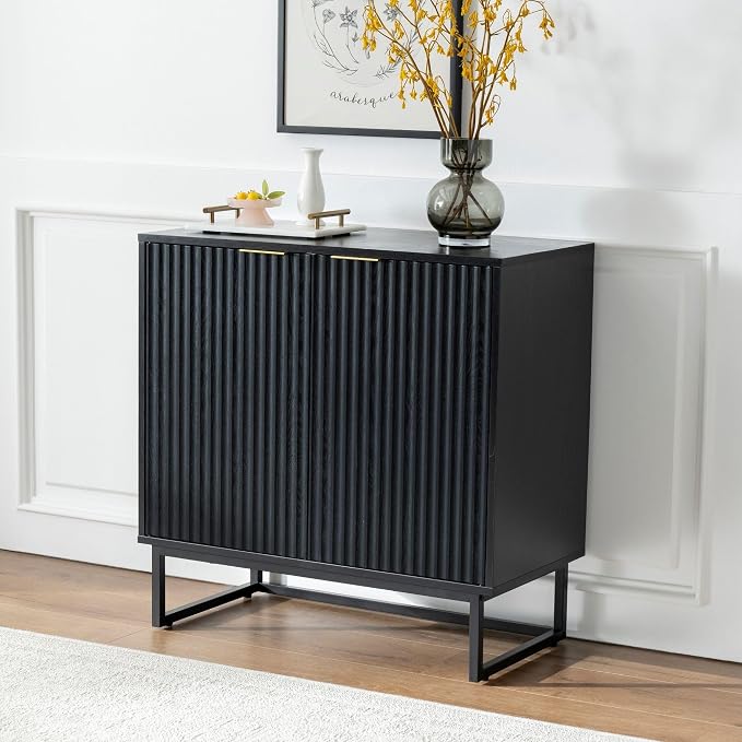 EYYTHUNG Fluted Storage Cabinet Sideboard Buffet Cabinet, Modern Accent Cabinets by EYYTHUNG