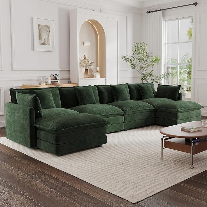 mikibama Modular Sectional Sofa, 146.5 Inch U Shaped Couch Set - Image 9