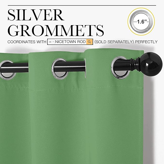 NICETOWN Bedroom Curtains Blackout Drapery Panels, 2 Panels, 70 x 108 inches - Image 2