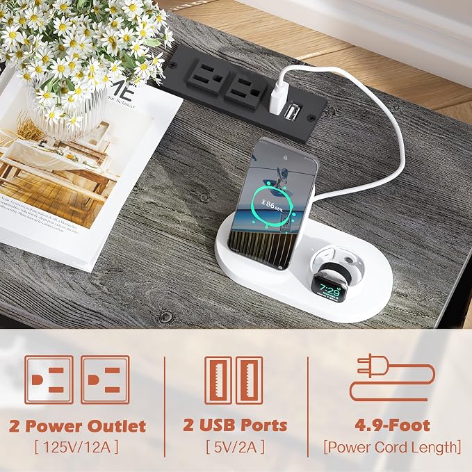 SUPERJARE Nightstand Set of 2, Bed Side Tables - Image 5