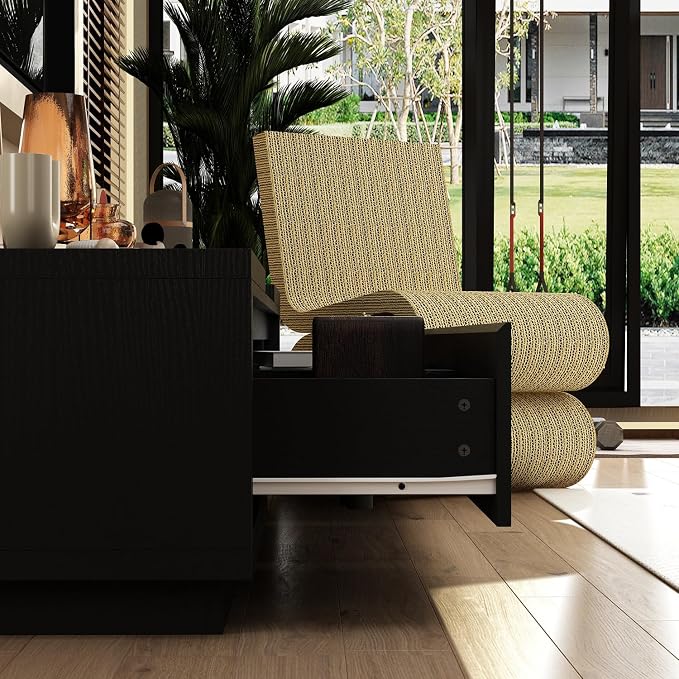 AGOTENI Expandable TV Stand Media Console Table, Modern Entertainment Center - Image 5