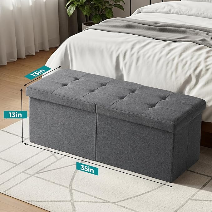 35-INCH Storage Ottoman Bench, Footrest - Image 3