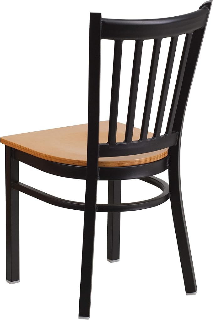 Flash Furniture HERCULES Series Black Vertical Back Metal Restaurant Chair - Image 5