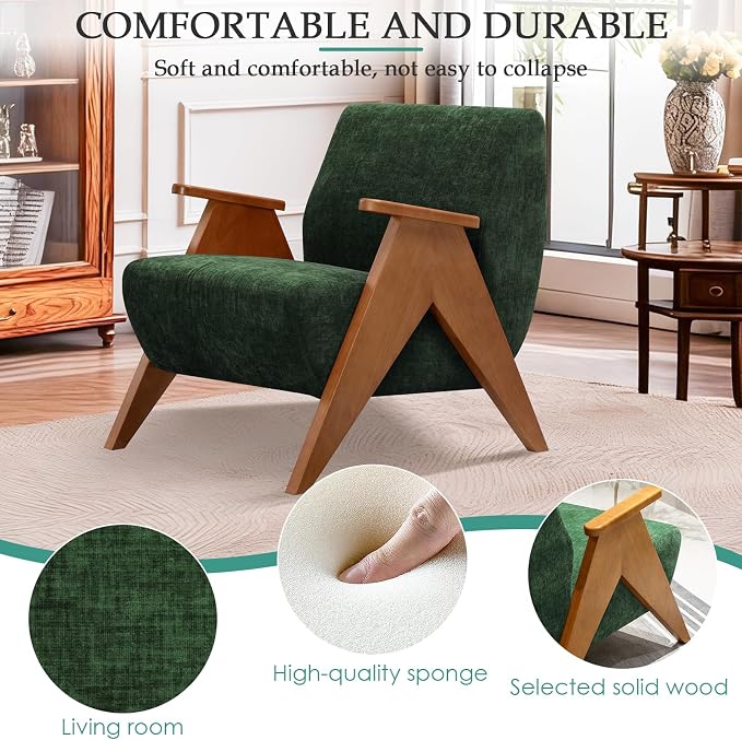 2 Pcs Home Accent Chair Mid Century Modern Accent Chair - Image 3