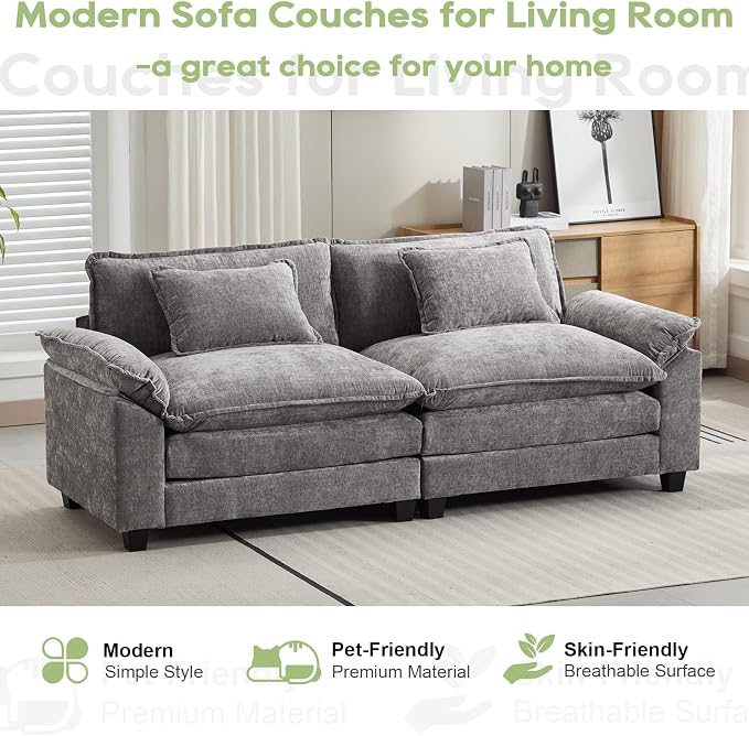 Oprisen 86" Modular Sectional Sofa, Comfy Cloud Couch Sectional Sofa - Image 7