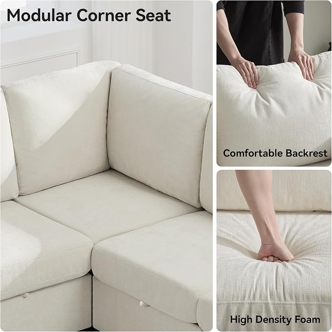 104'' V Shaped Modular Sofa, Sectional Couch - Image 4