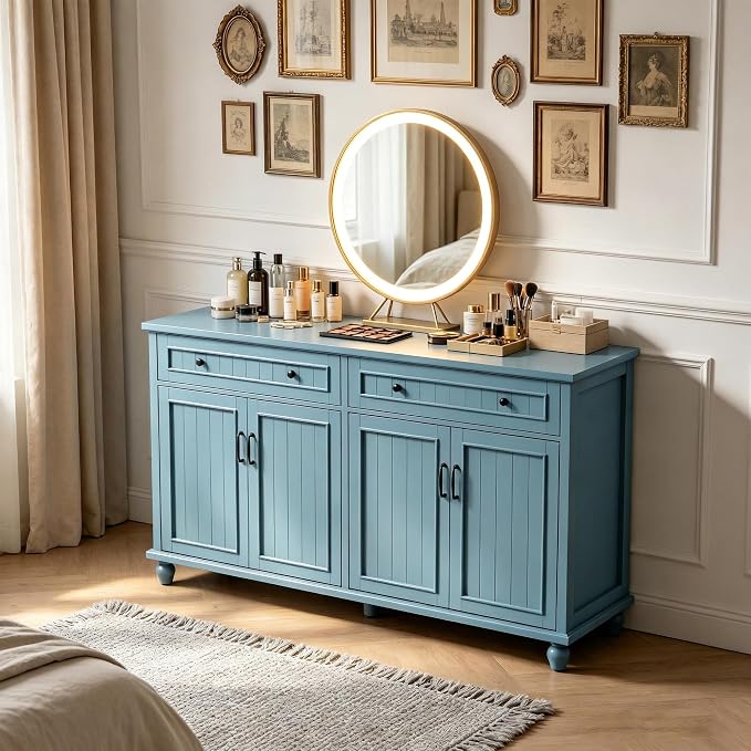 Scurrty Sideboard Buffet Cabinet, Vintage Coffee Bar Cabinets - Image 8