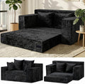 Loveseat Sofa Bed, Convertible Silky Velvet 5-in-1 Foldable Boneless Sleeper by AOLVDOW